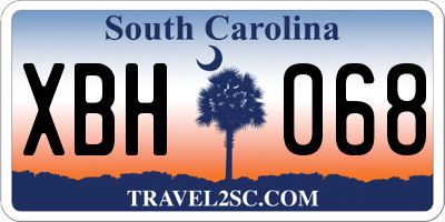SC license plate XBH068