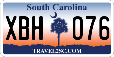 SC license plate XBH076