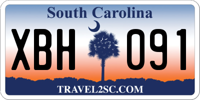 SC license plate XBH091