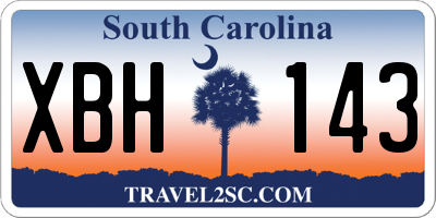 SC license plate XBH143