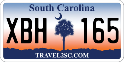 SC license plate XBH165