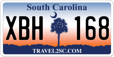 SC license plate XBH168