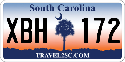 SC license plate XBH172