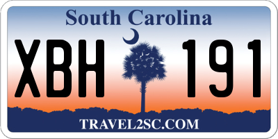 SC license plate XBH191