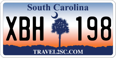 SC license plate XBH198