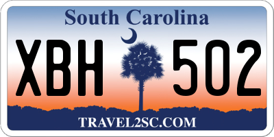 SC license plate XBH502