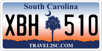 SC license plate XBH510