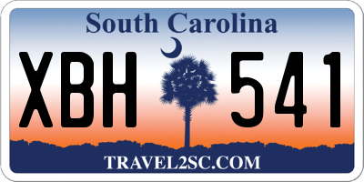 SC license plate XBH541