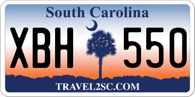 SC license plate XBH550