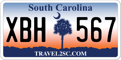 SC license plate XBH567