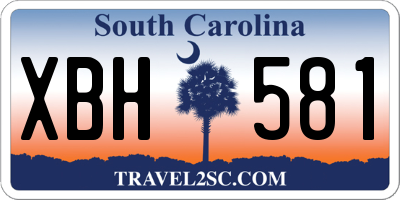 SC license plate XBH581