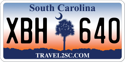 SC license plate XBH640