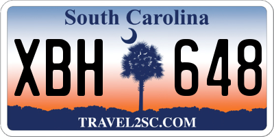 SC license plate XBH648
