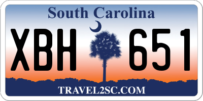 SC license plate XBH651