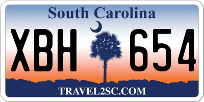SC license plate XBH654
