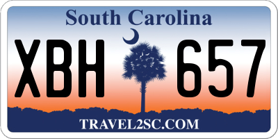 SC license plate XBH657