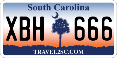 SC license plate XBH666