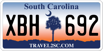 SC license plate XBH692