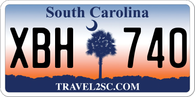 SC license plate XBH740