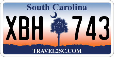SC license plate XBH743