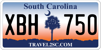 SC license plate XBH750
