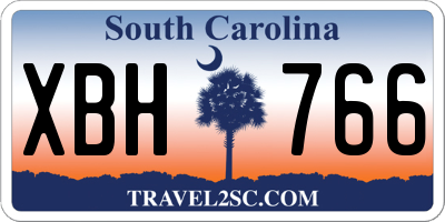 SC license plate XBH766