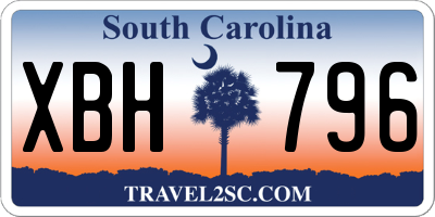 SC license plate XBH796