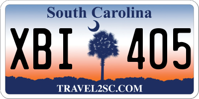 SC license plate XBI405