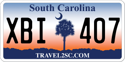 SC license plate XBI407