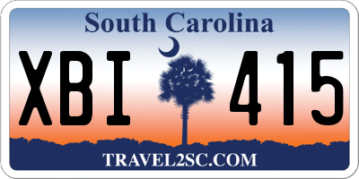 SC license plate XBI415