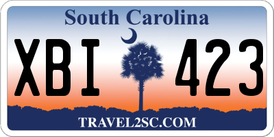 SC license plate XBI423