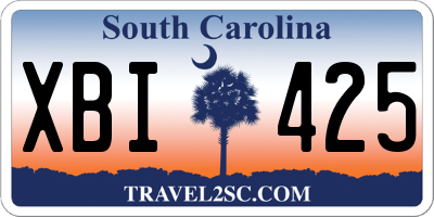 SC license plate XBI425
