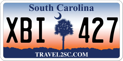 SC license plate XBI427