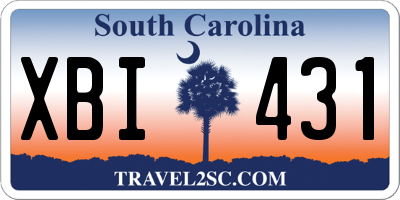SC license plate XBI431