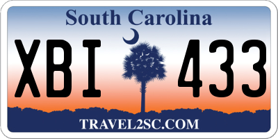 SC license plate XBI433