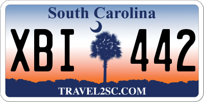 SC license plate XBI442