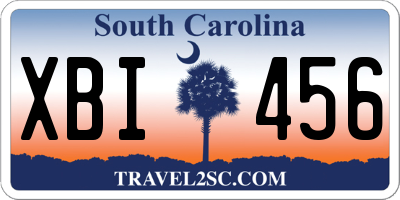 SC license plate XBI456