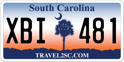 SC license plate XBI481