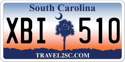 SC license plate XBI510