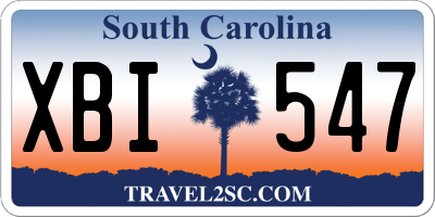 SC license plate XBI547