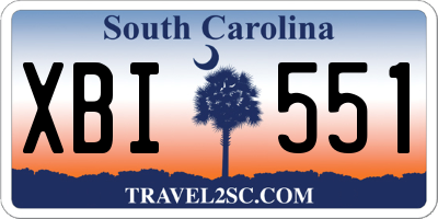 SC license plate XBI551