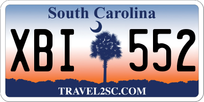 SC license plate XBI552