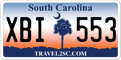 SC license plate XBI553