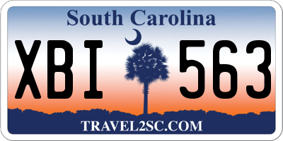 SC license plate XBI563