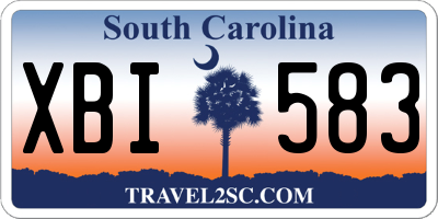 SC license plate XBI583