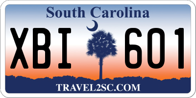 SC license plate XBI601