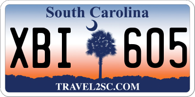 SC license plate XBI605