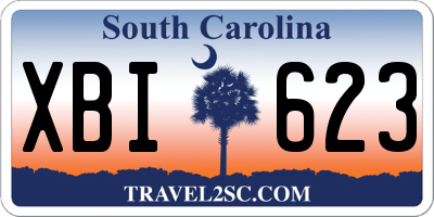 SC license plate XBI623