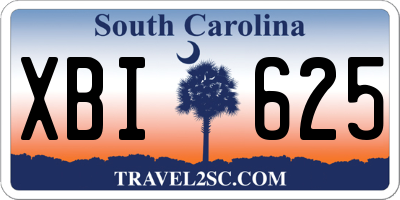 SC license plate XBI625