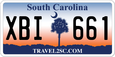 SC license plate XBI661
